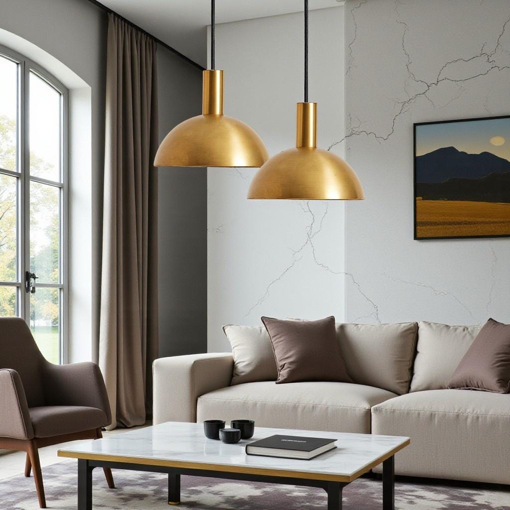 Handmade Brass Cone Pendant Light