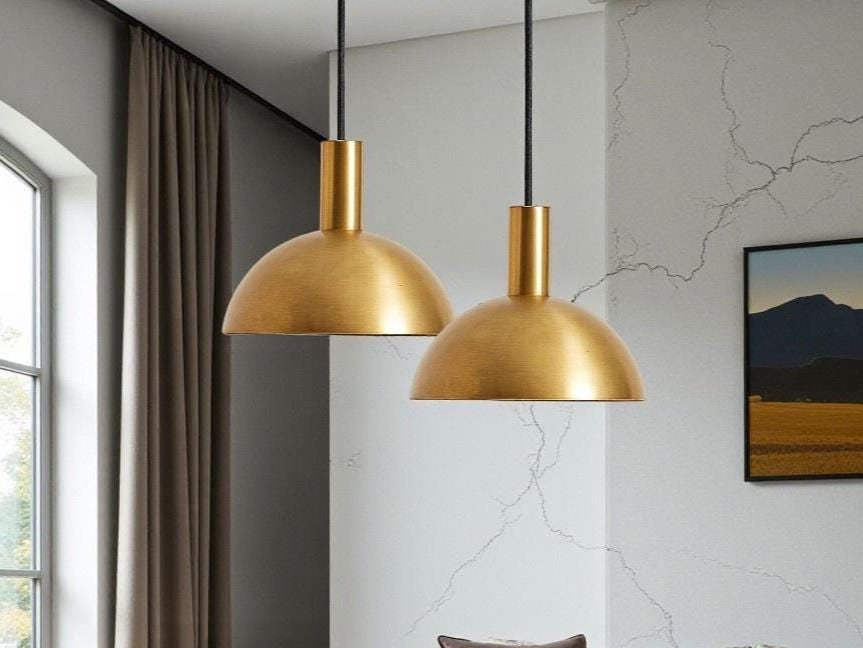 Handmade Brass Cone Pendant Light