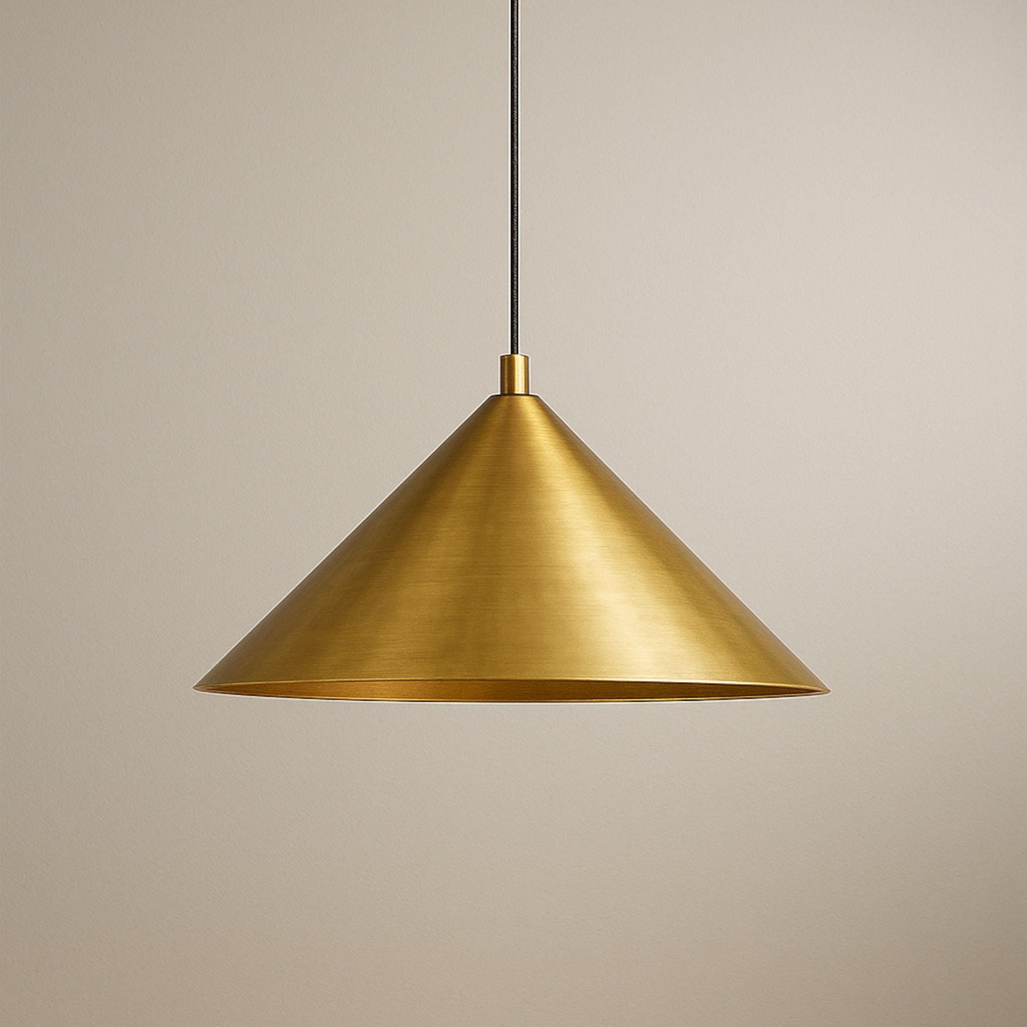 Hand Hammered Brass Cone Pendant Light
