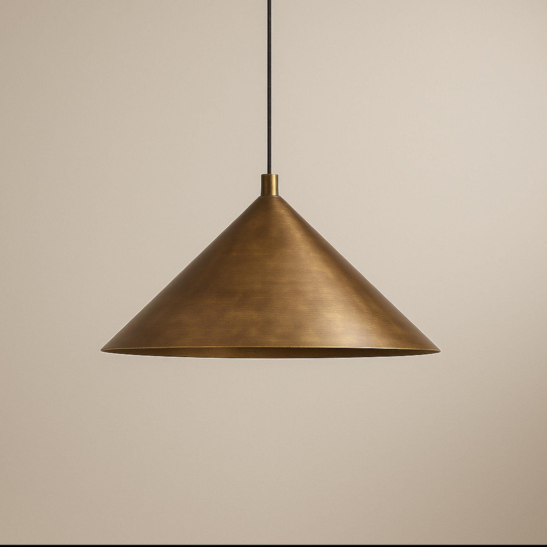 Hand Hammered Brass Cone Pendant Light