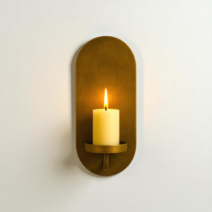 Oxidized Brass Arched Wall Candle Sconce