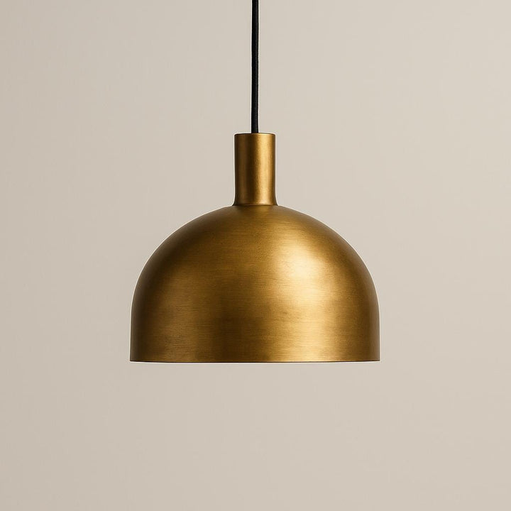 Modern Brushed Brass Dome Pendant Light