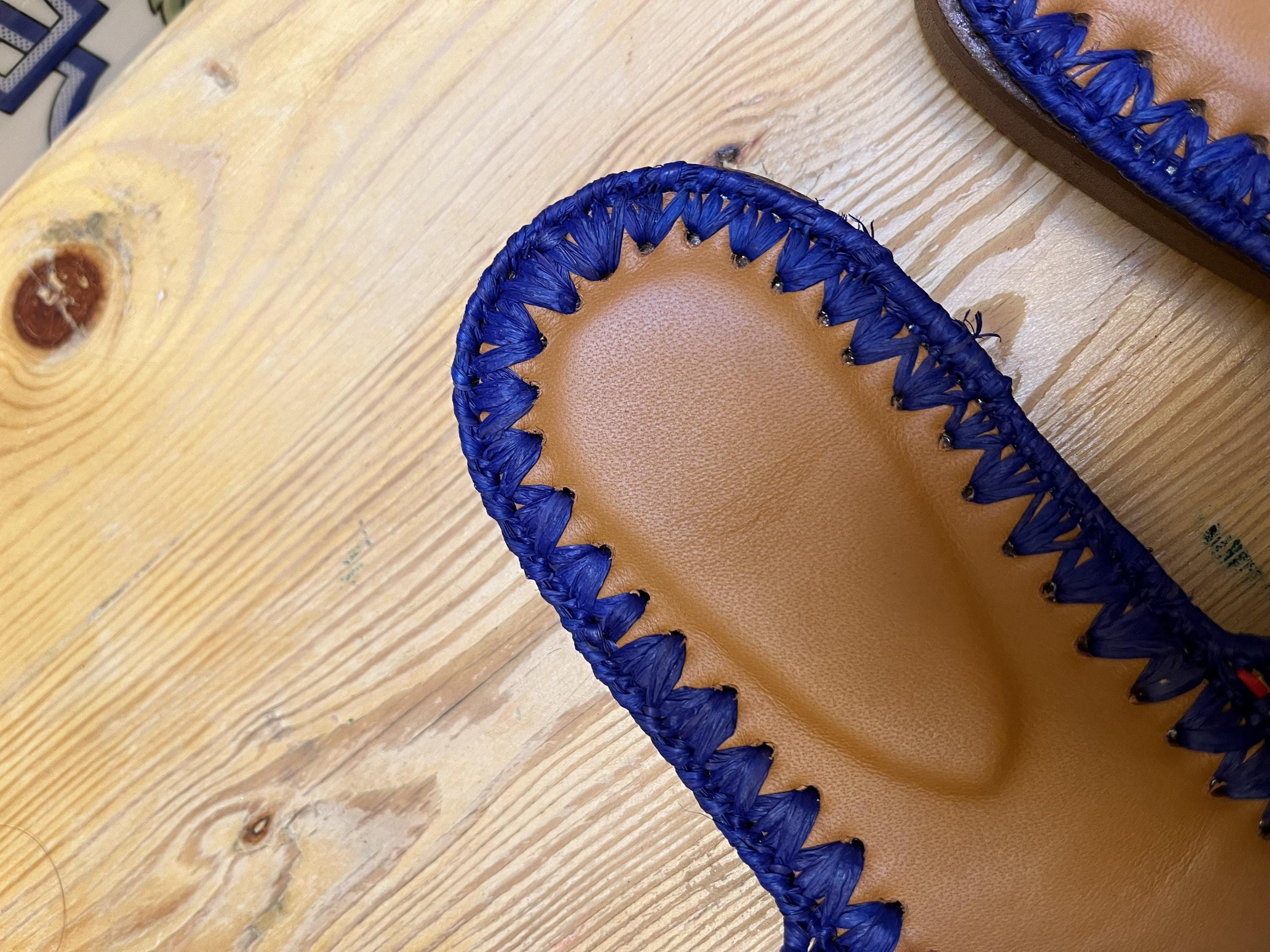 Raffia Sandal Mules with Leather Lining
