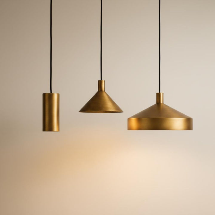 Set of 3 Modern Brass Pendant Lights
