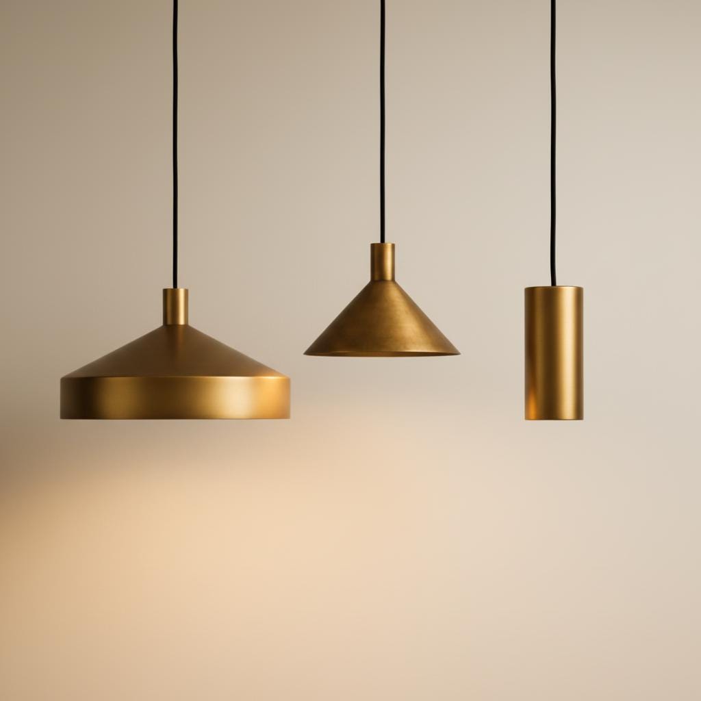 Set of 3 Modern Brass Pendant Lights