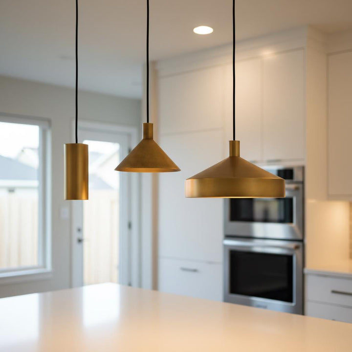 Set of 3 Modern Brass Pendant Lights