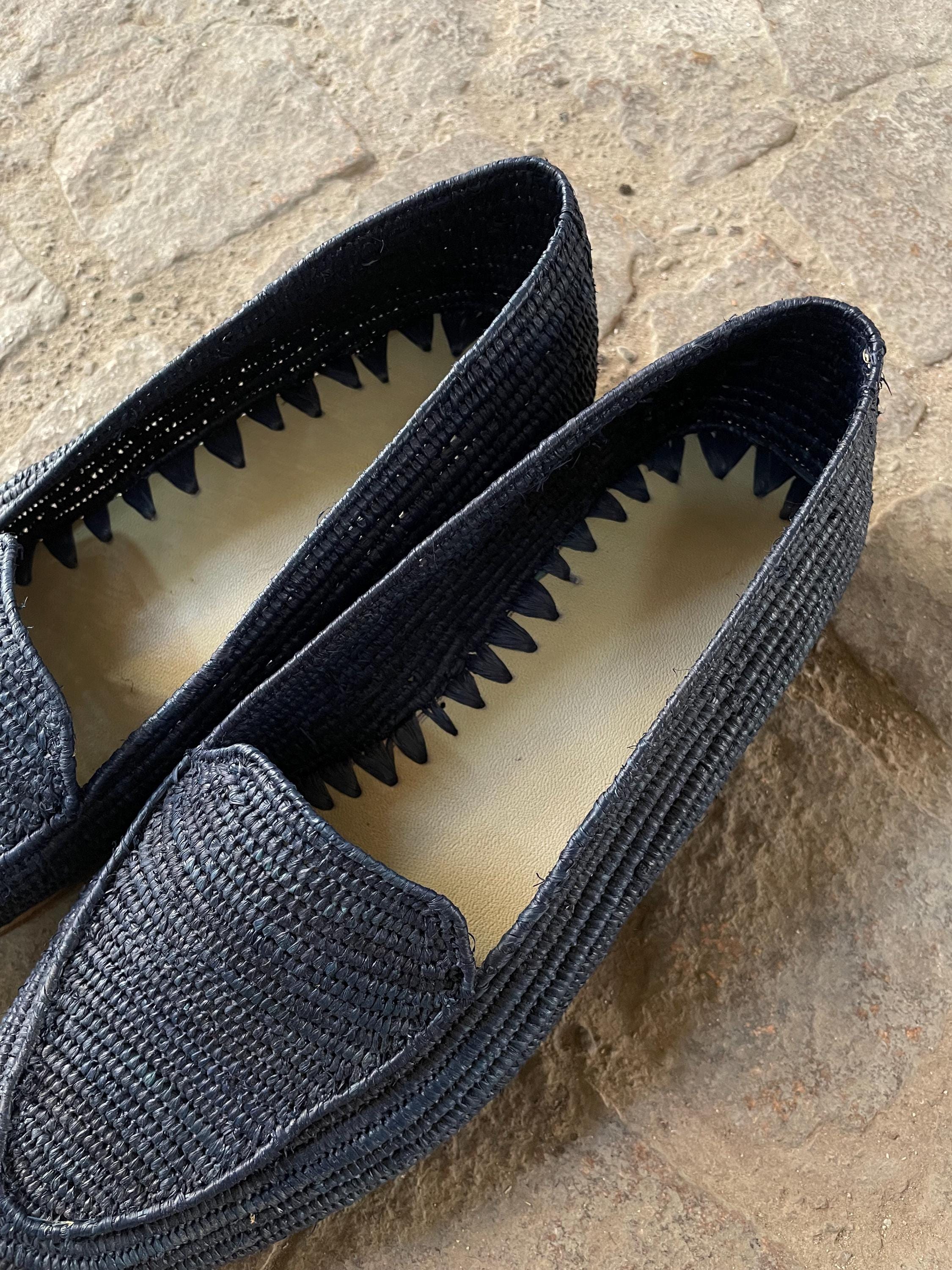 Handwoven Raffia Loafers – Lightweight Slip-On Shoes