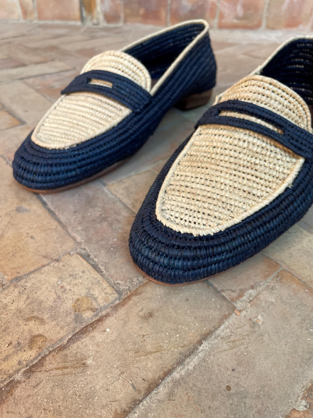 Classic Raffia Penny Loafers – Minimal Natural Style