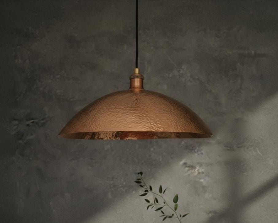 Handmade Hammered Copper Dome Pendant Light