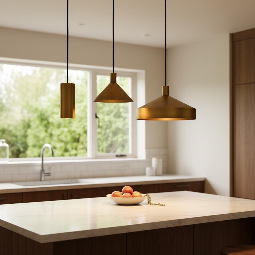 Set of 3 Modern Brass Pendant Lights