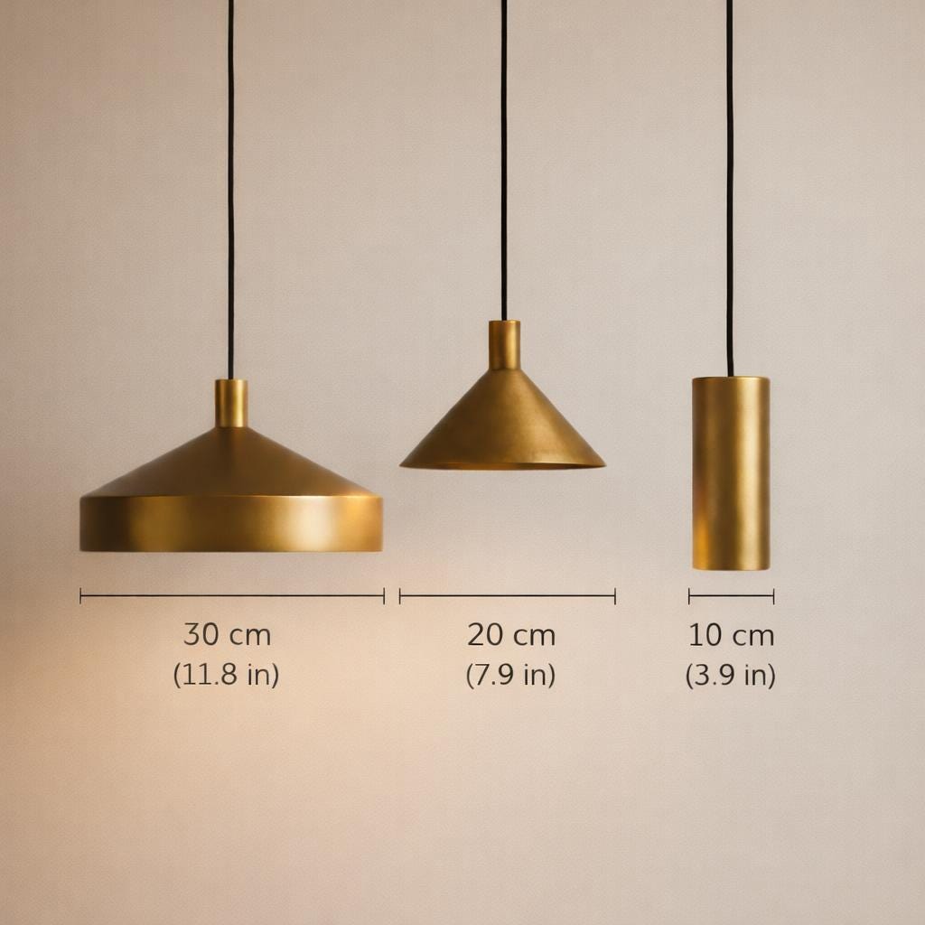 Set of 3 Modern Brass Pendant Lights