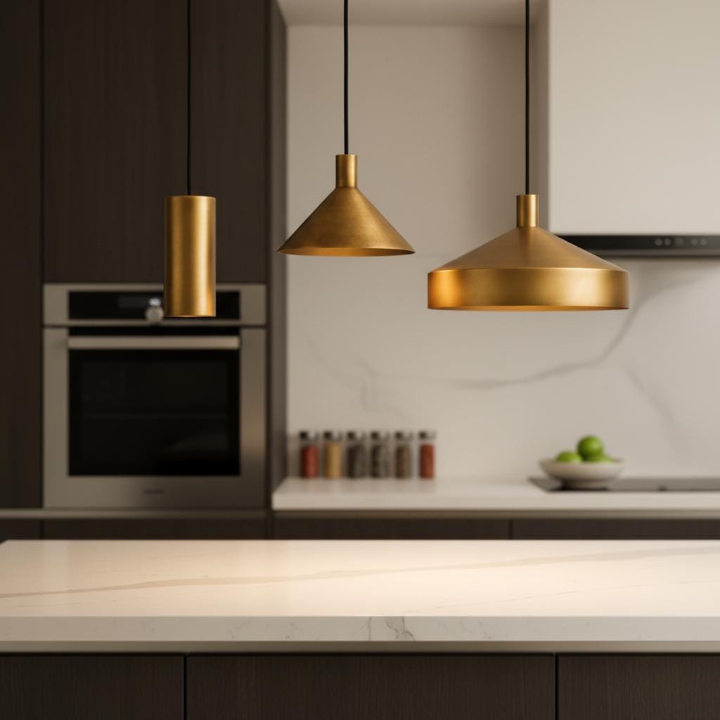 Set of 3 Modern Brass Pendant Lights