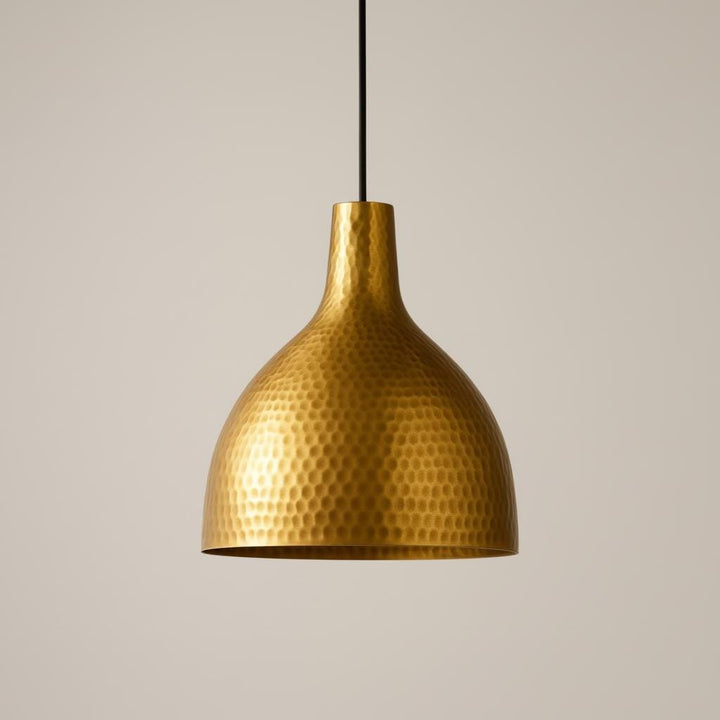 Hand Hammered Gold Brass Pendant Light