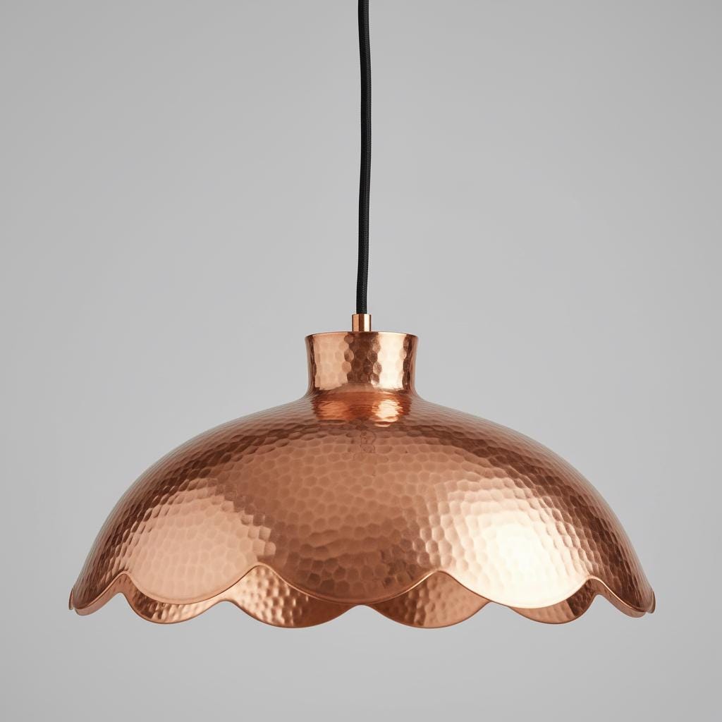 Handmade Scalloped Brass Pendant Light