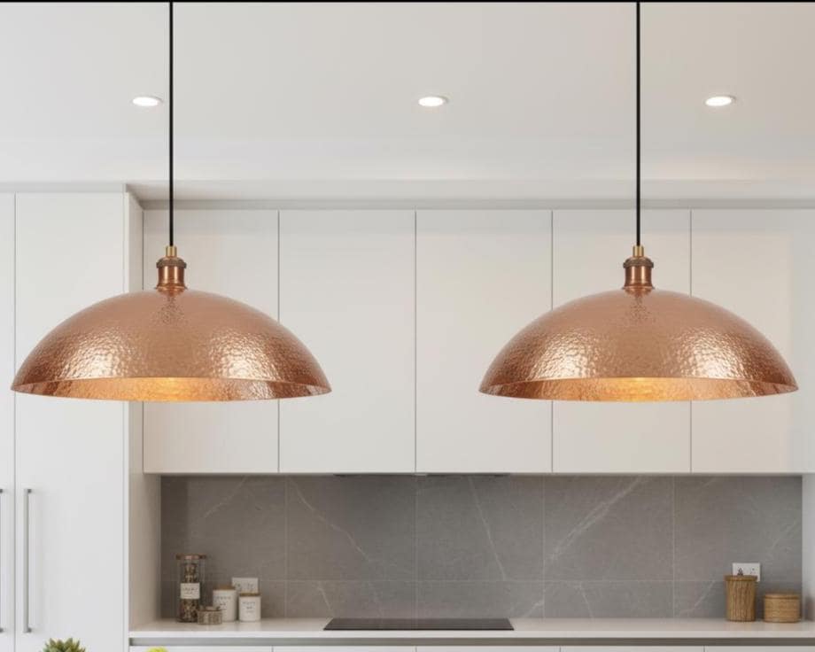 Handmade Hammered Copper Dome Pendant Light