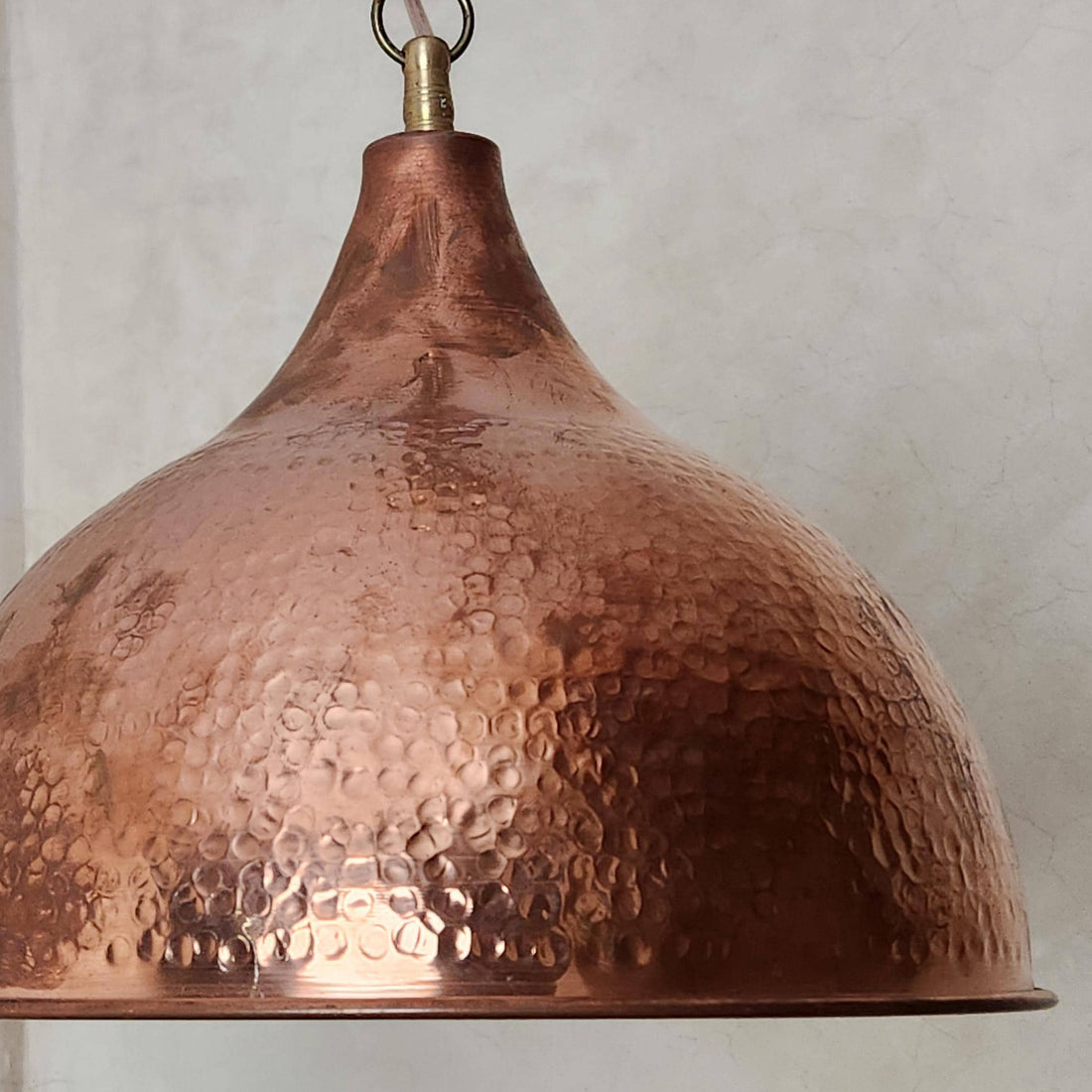 Hammered Copper Bell Pendant Light