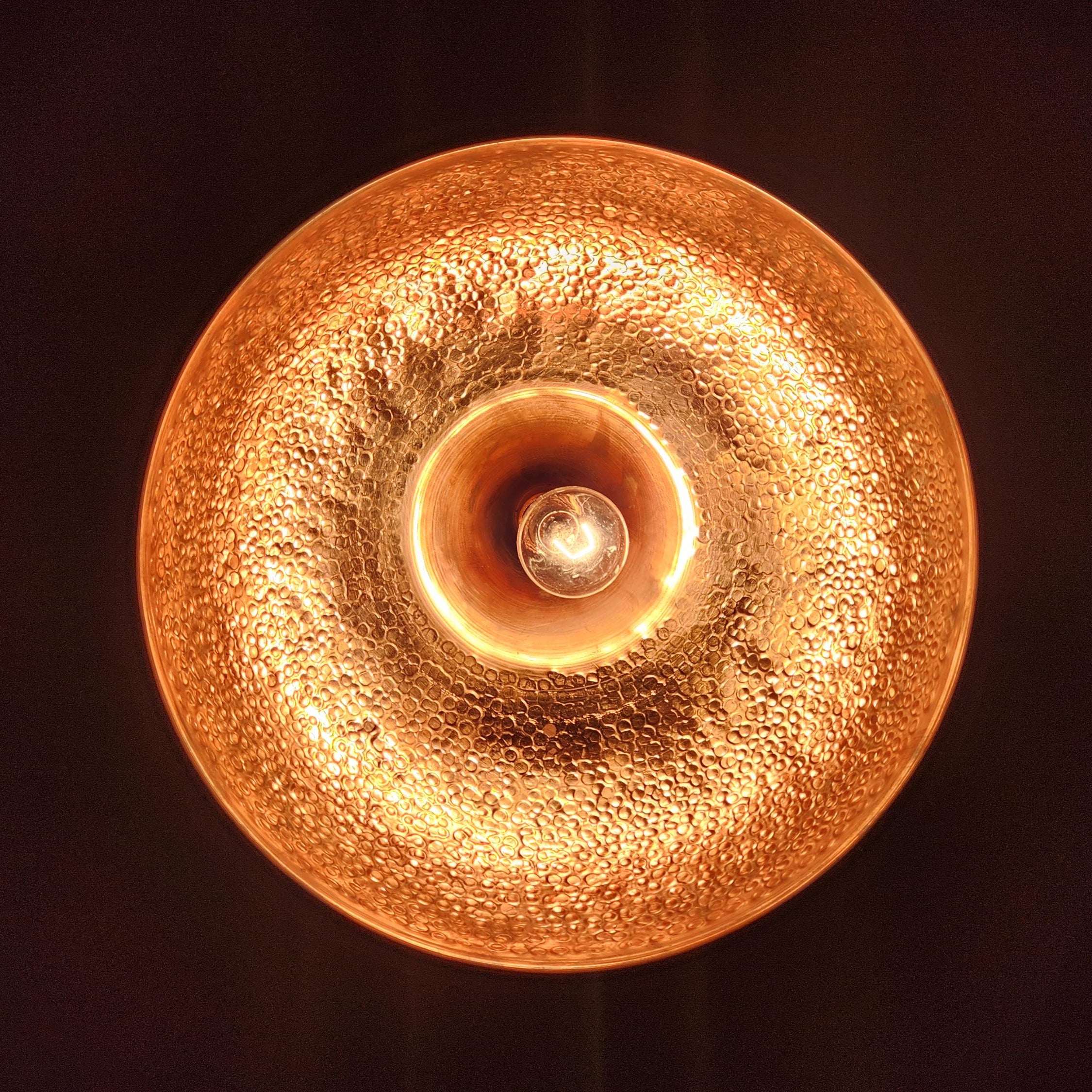 Hammered Copper Bell Pendant Light
