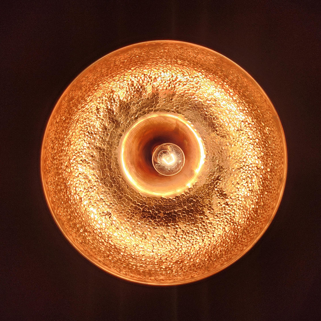 Hammered Copper Bell Pendant Light