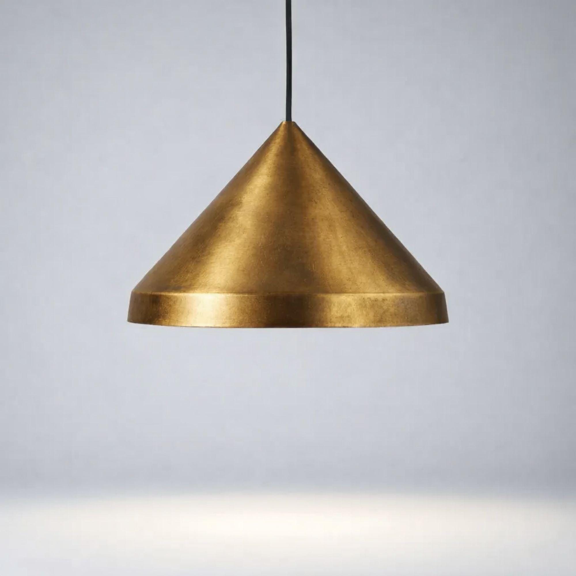 Handmade Oxidized Brass Cone Pendant Light
