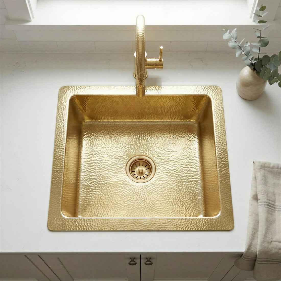Hammered Brass Kitchen Sink