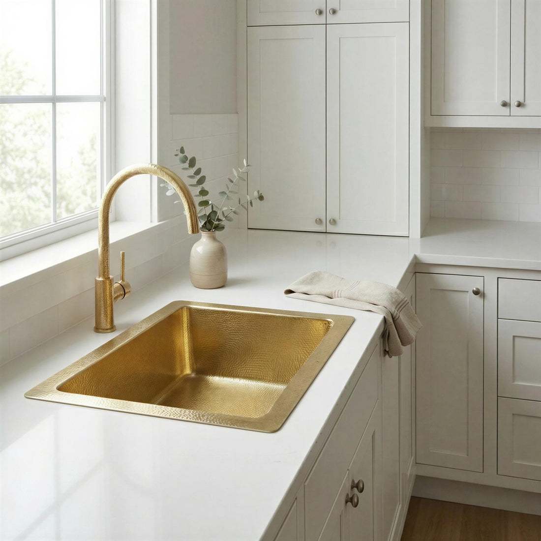 Hammered Brass Kitchen Sink