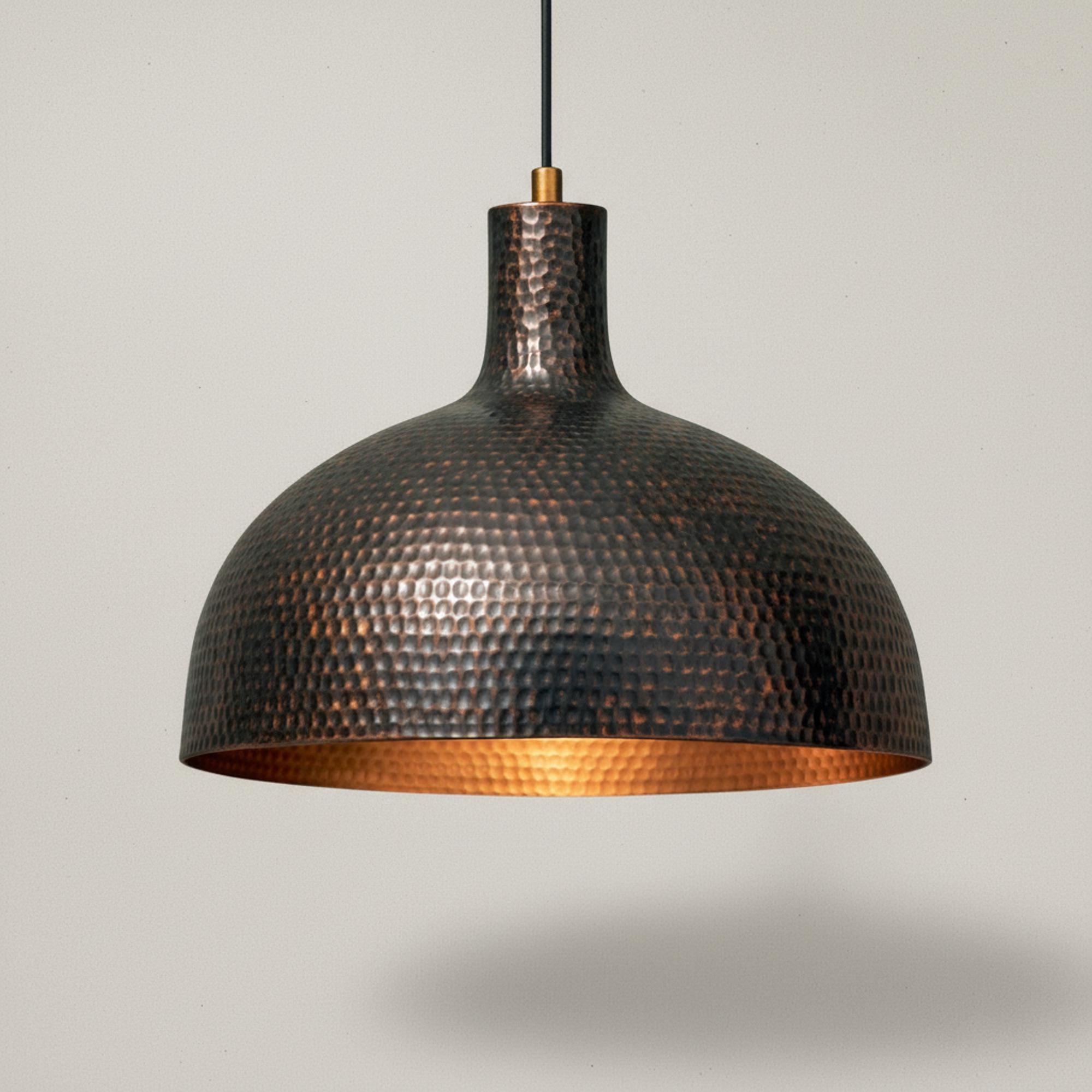 Antique Moroccan Hammered Dome Pendant Light