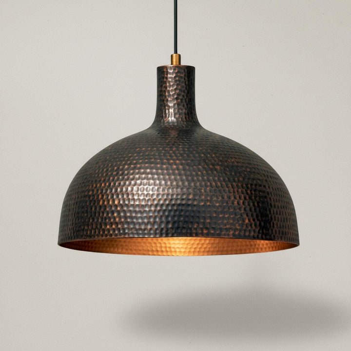 Antique Moroccan Hammered Dome Pendant Light