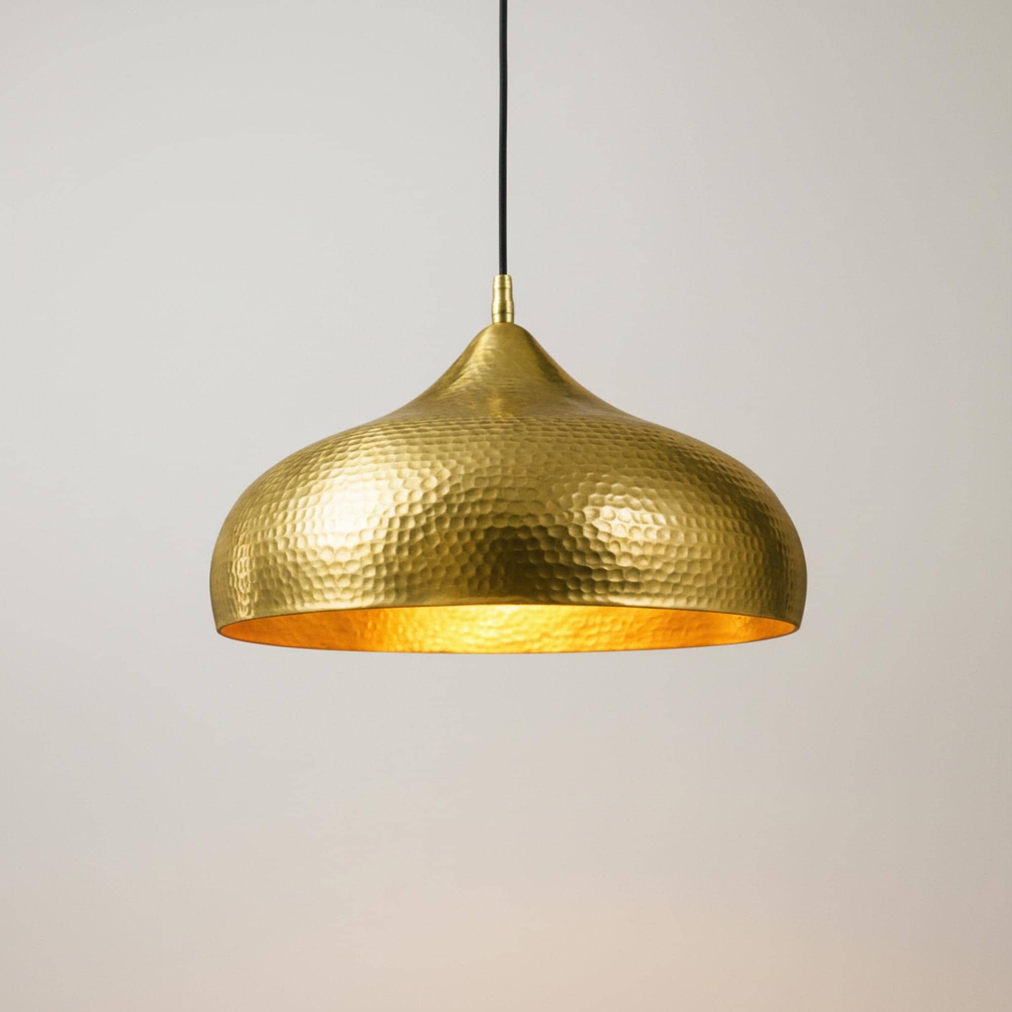 Moroccan Hammered Brass Dome Pendant Light