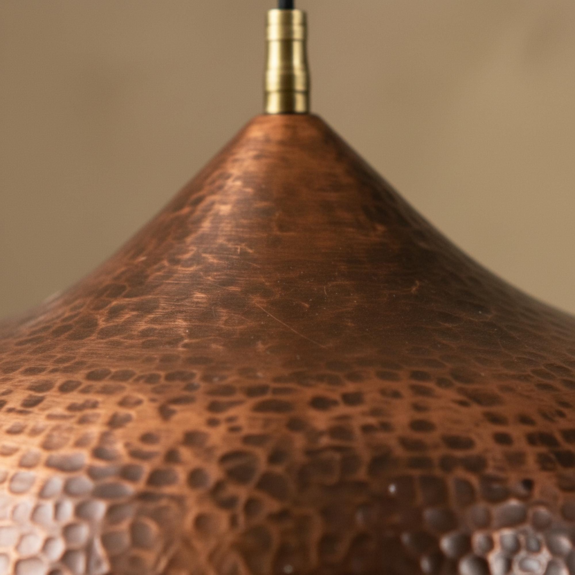 Hammered Copper Kitchen Island Pendant Light