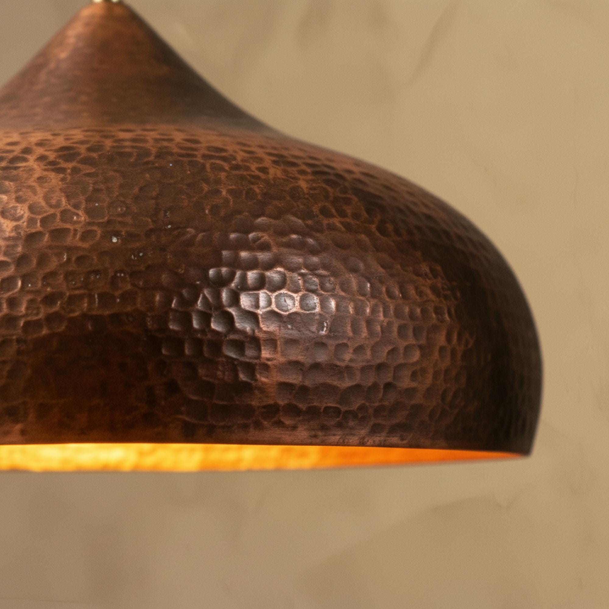 Hammered Copper Kitchen Island Pendant Light
