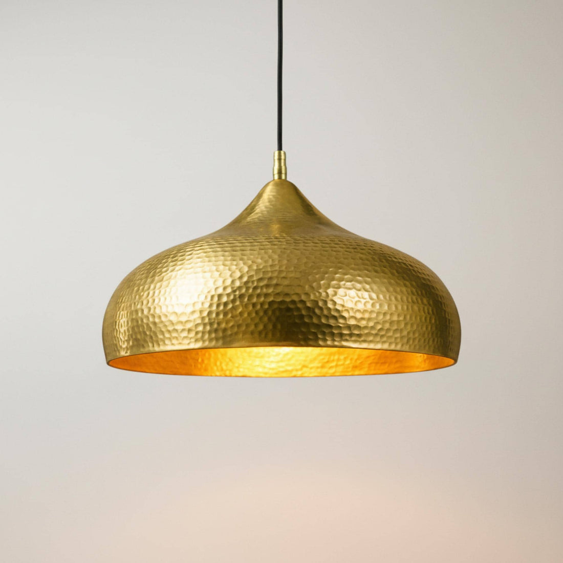 Moroccan Hammered Brass Dome Pendant Light