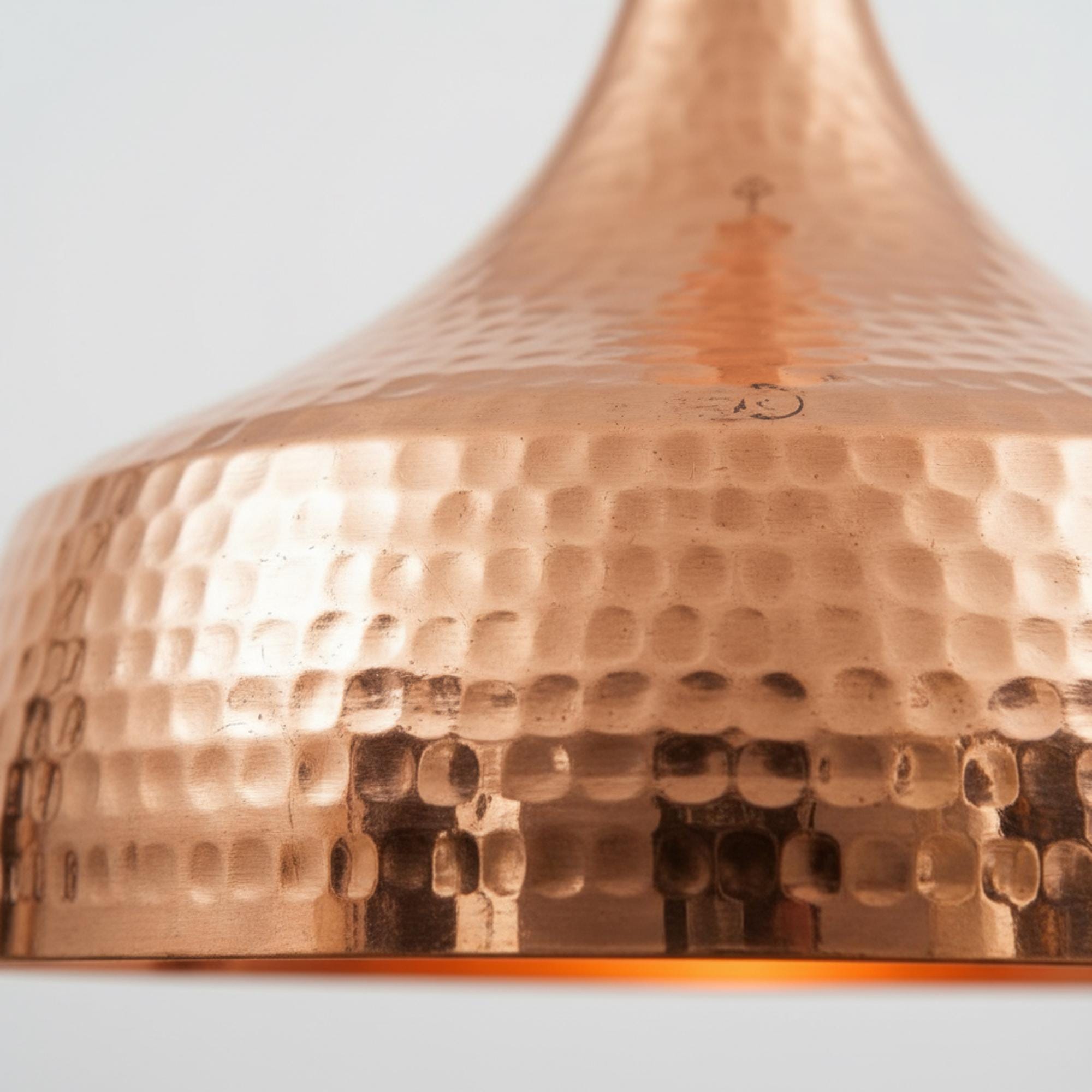Hammered Copper Bell Pendant Light