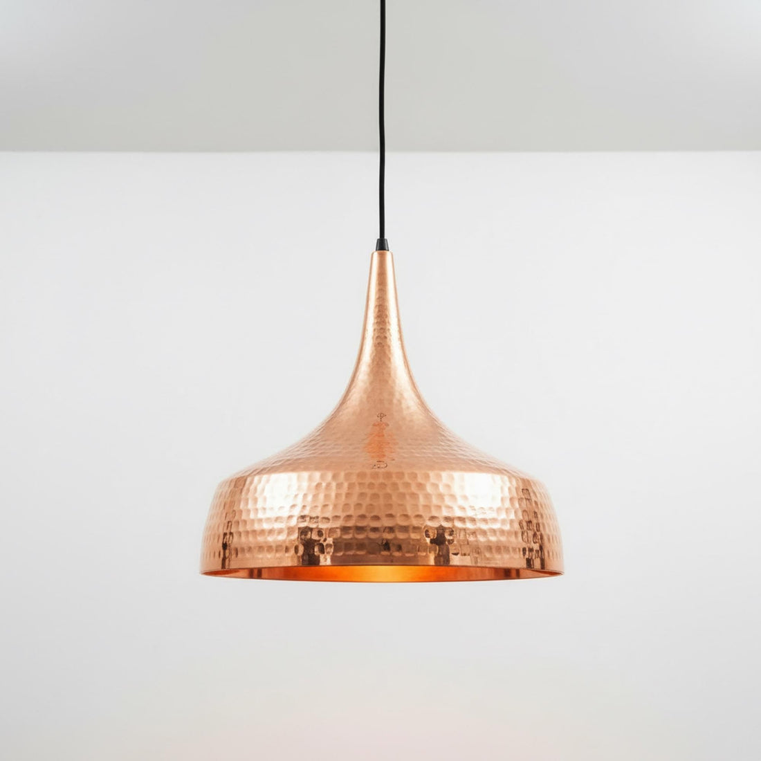 Hammered Copper Bell Pendant Light