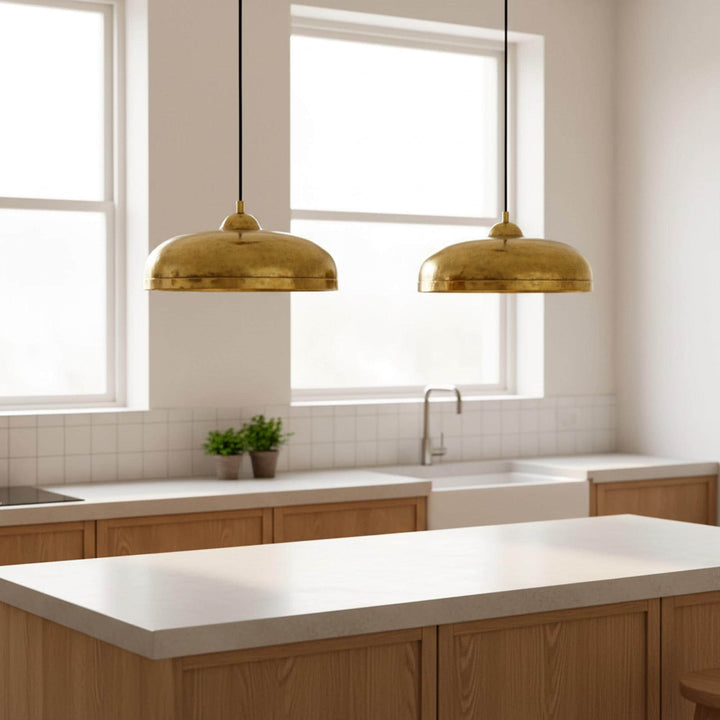 Modern Brass Dome Pendant Light