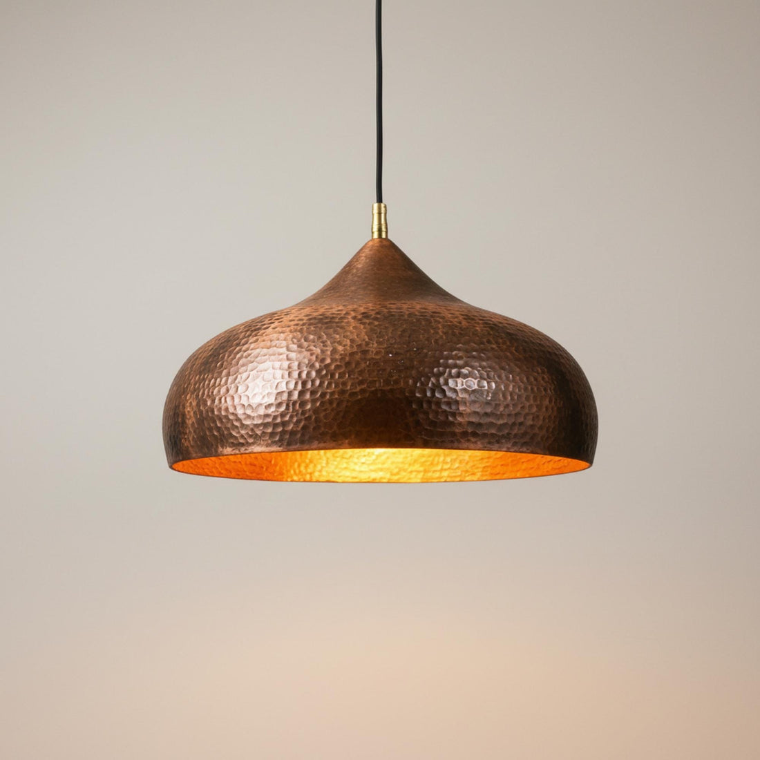 Hammered Copper Kitchen Island Pendant Light
