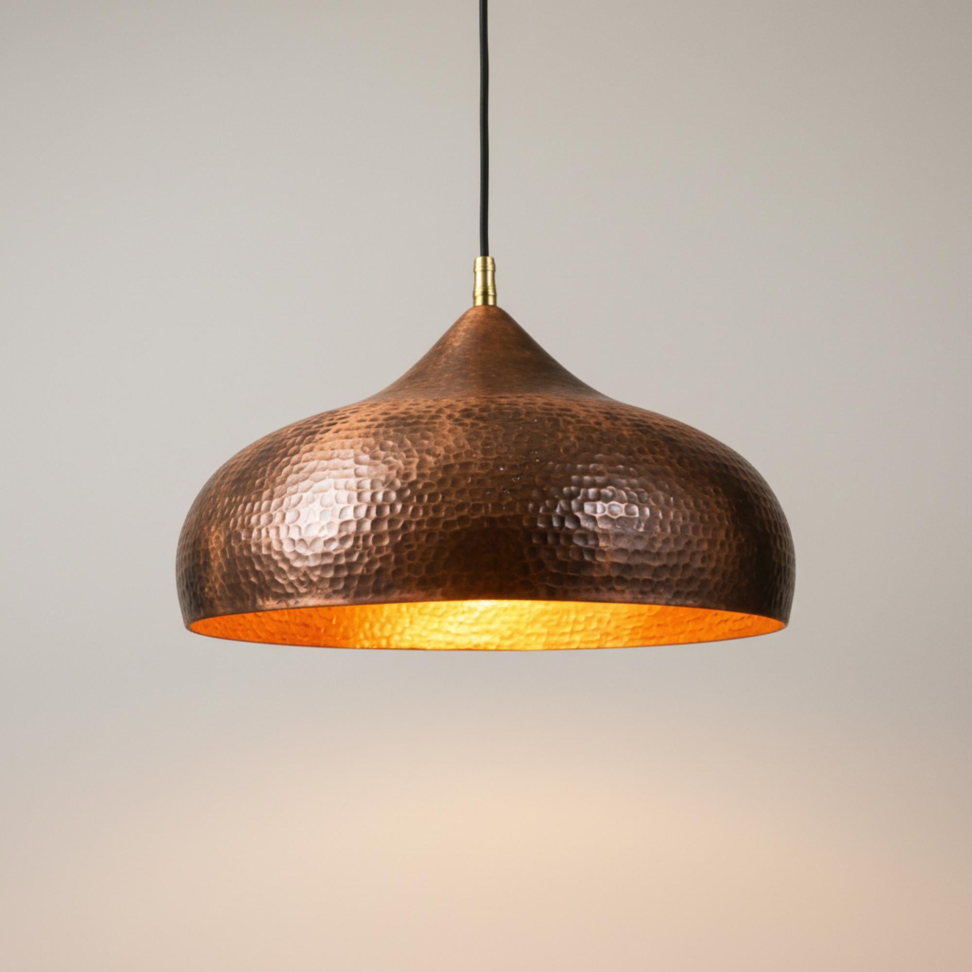 Hammered Copper Kitchen Island Pendant Light