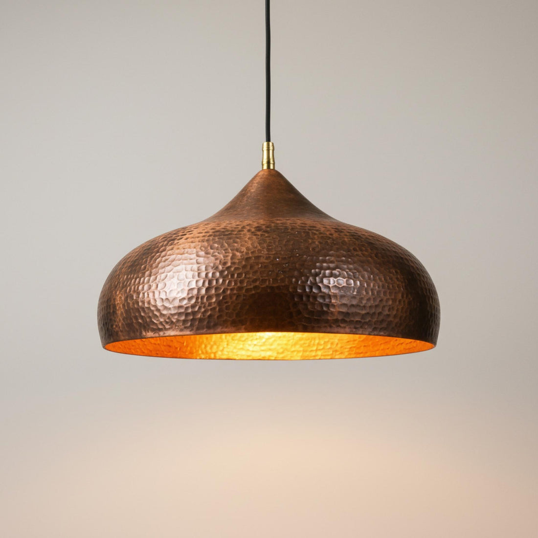 Hammered Copper Kitchen Island Pendant Light