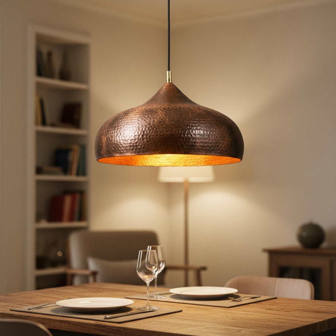 Hammered Copper Kitchen Island Pendant Light