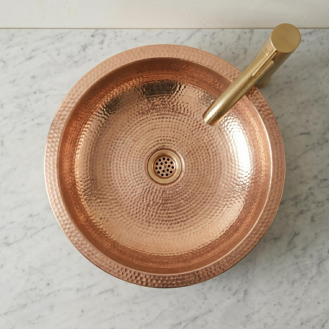 Hand-Engraved Copper Vessel Sink
