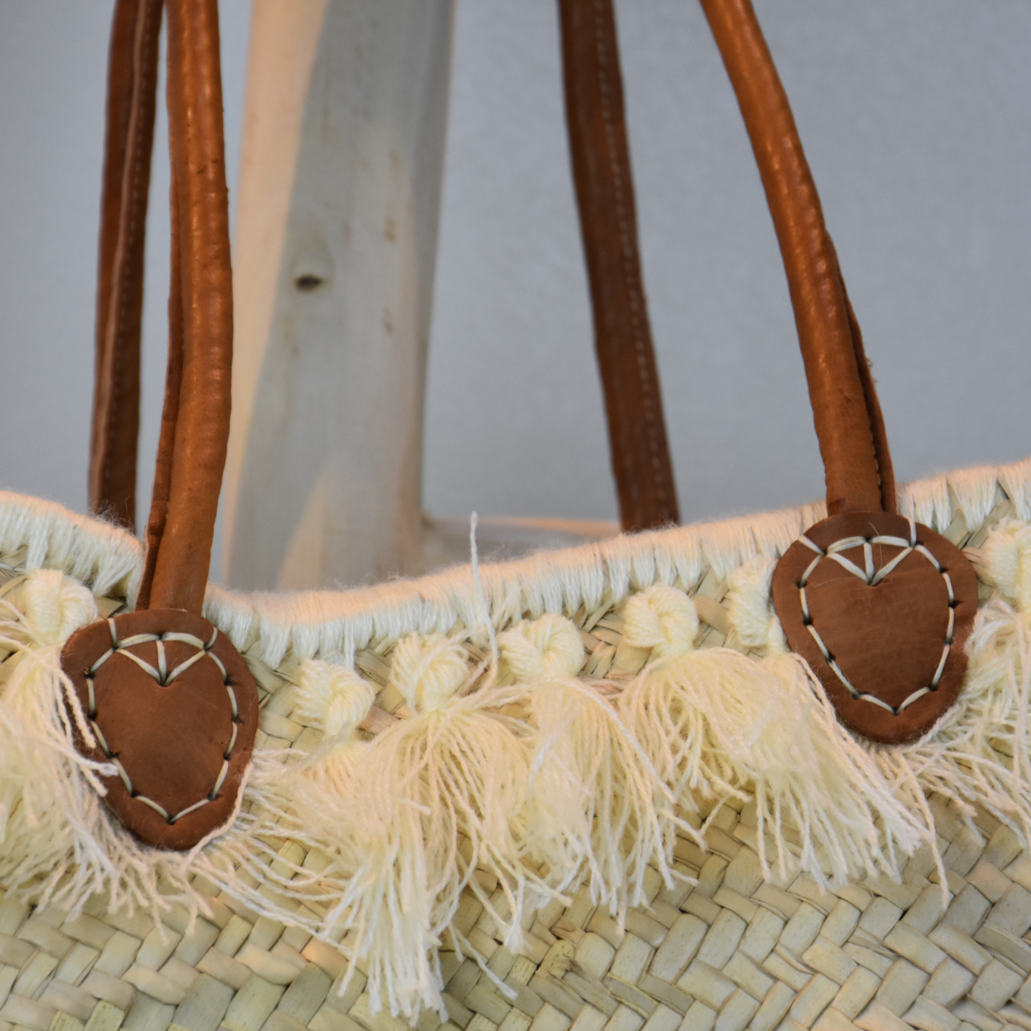 Boho Fringe Straw Tote Bag
