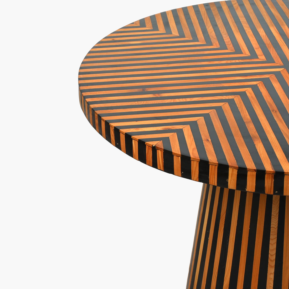 Decorative Moroccan side table with wood and resin construction
