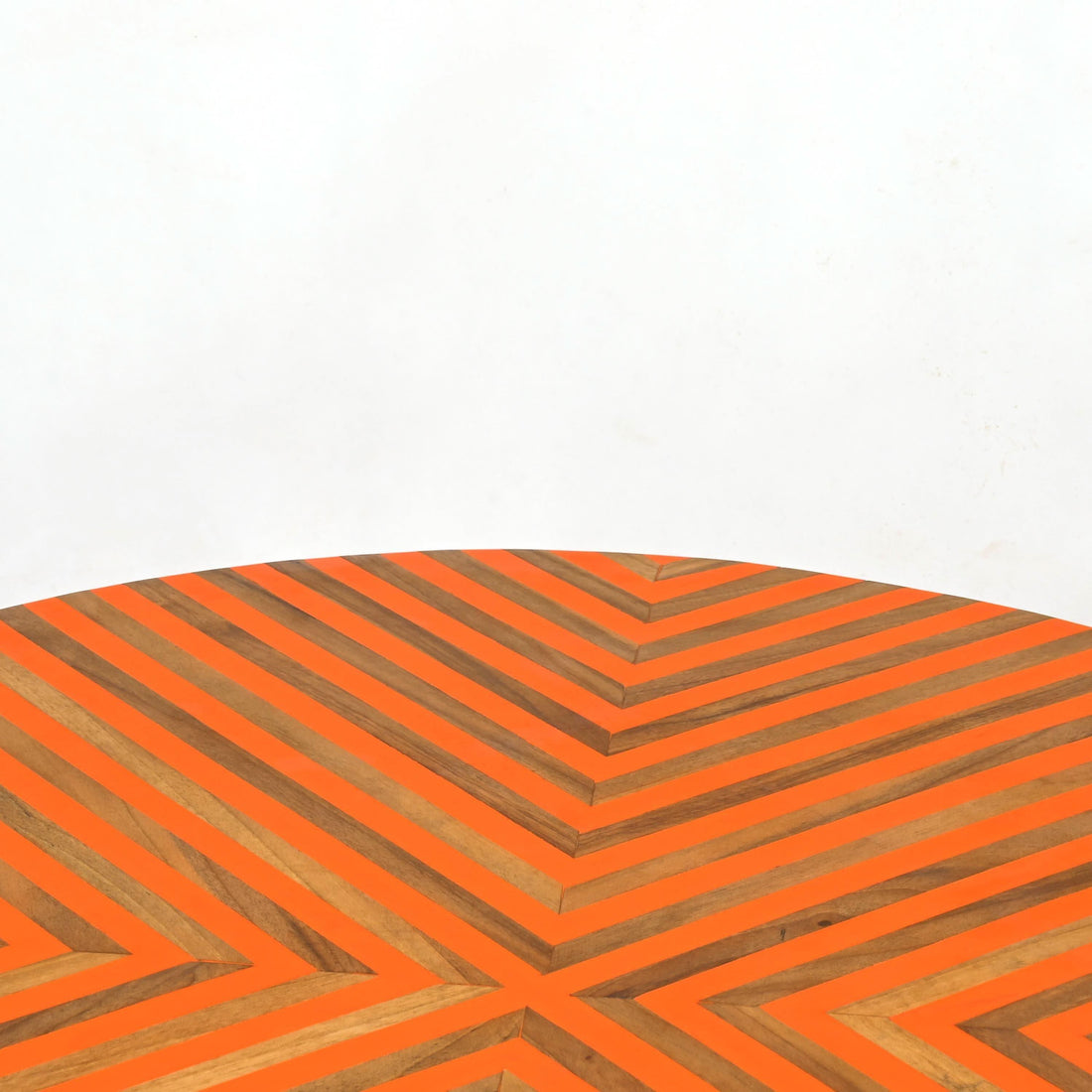 Moroccan artisan wood and resin side table for living room