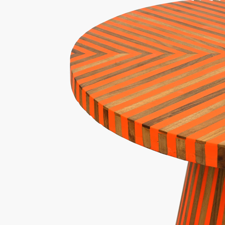 Wood and resin side table handcrafted in Marrakesh