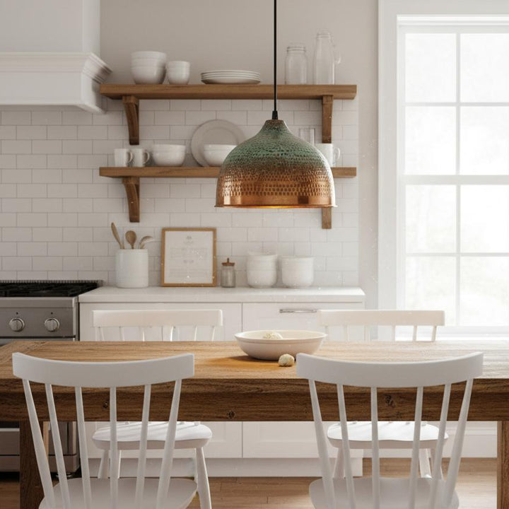 Handcrafted Brass Pendant Lamp – Vintage Moroccan Ceiling Light